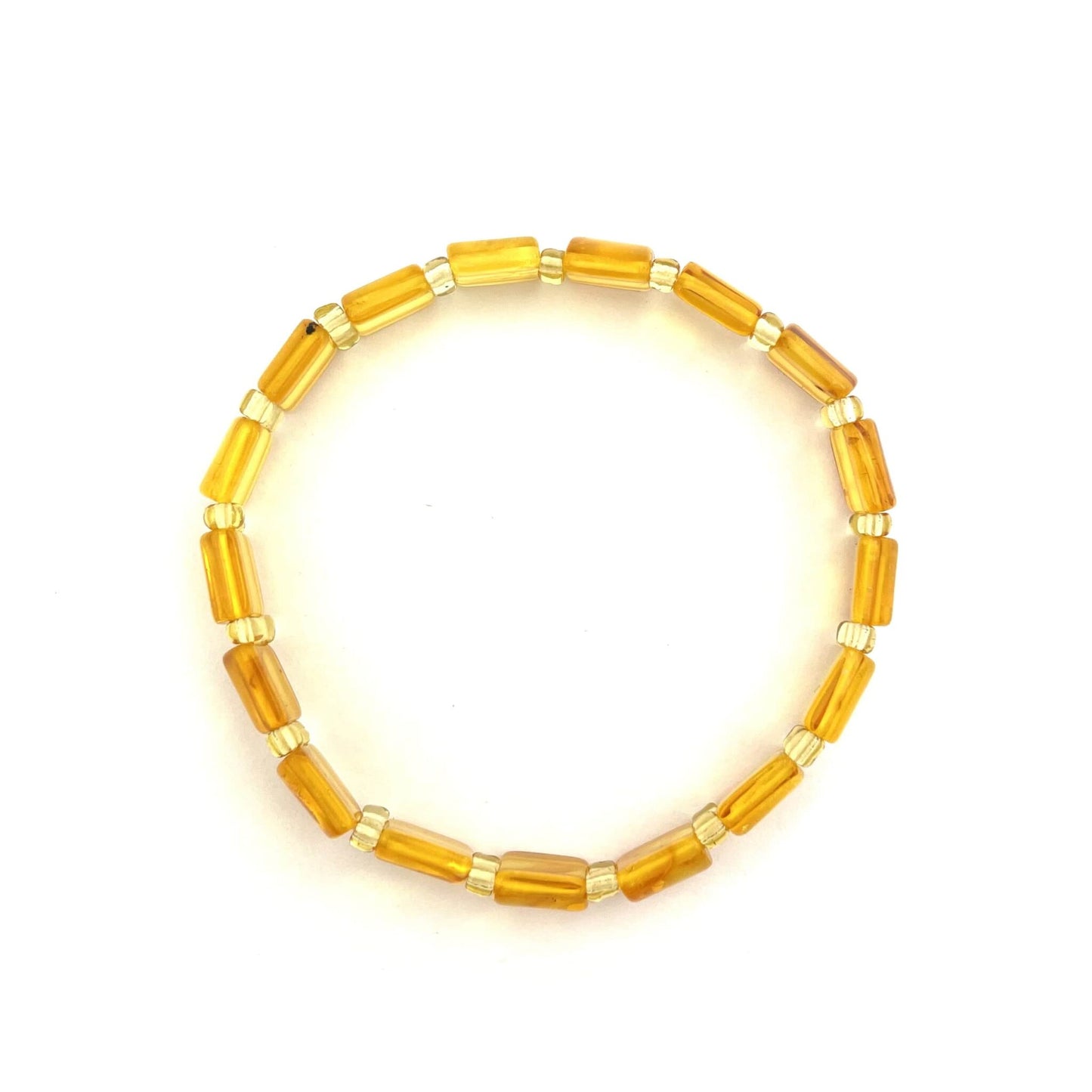 Polished Square Beads Honey Color Bracelet