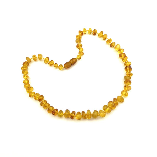 Polished Kids Semi Rounded Amber Beads Honey Color Necklace