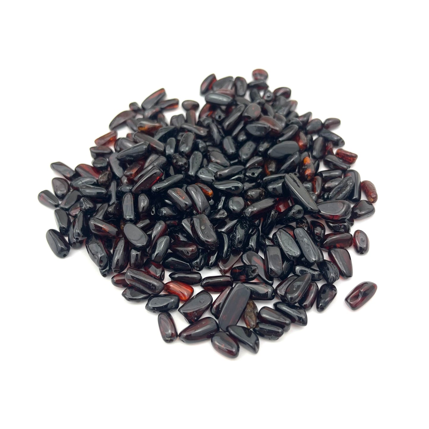 Loose Polished Oval Cherry Color Beads, Drilled, 100g