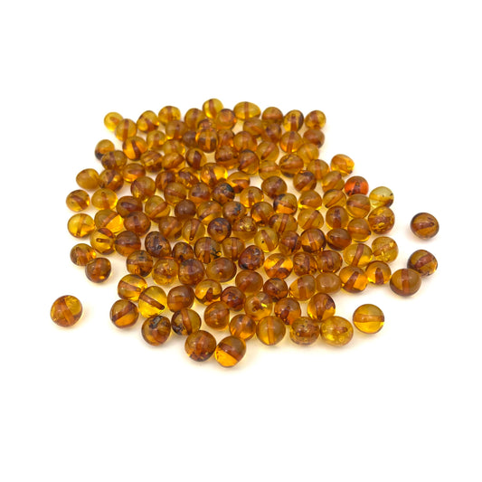 Loose Polished Baroque 8-10 mm Cognac Color Beads, Drilled, 100g