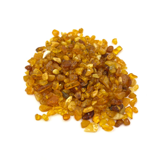 Loose Polished Amber Beads Honey Color, Drilled, 100g