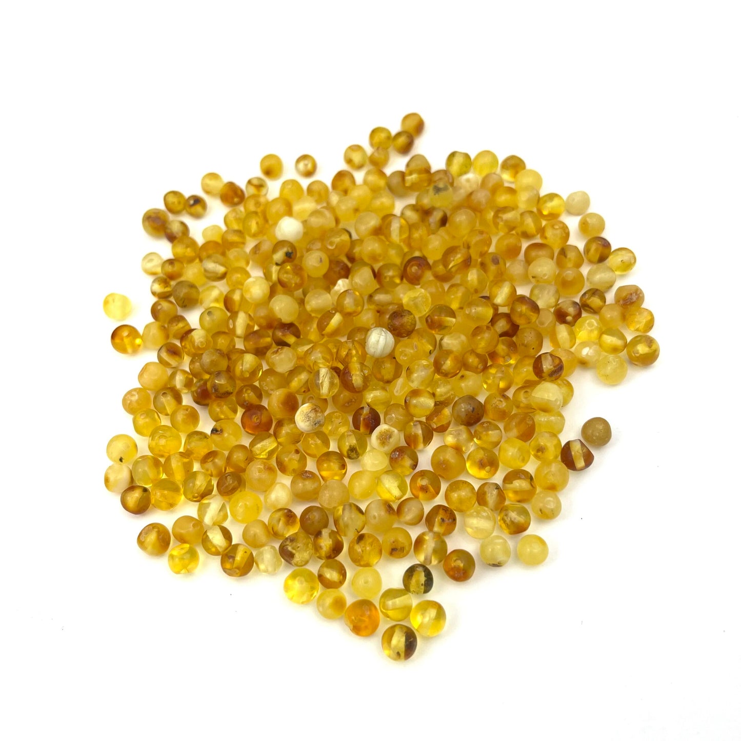 Loose Polished Baroque Butter and Honey Color Beads, Drilled, 100g