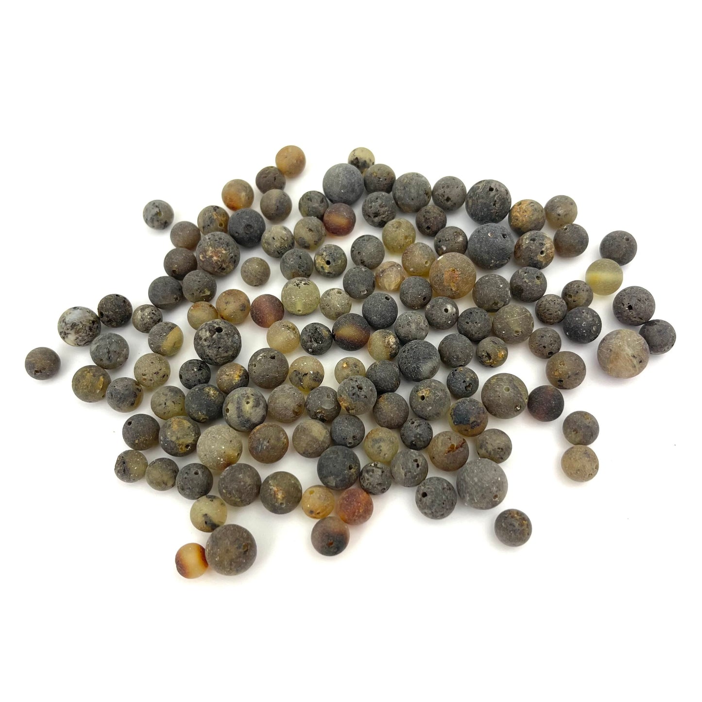 Loose Raw Baroque 8-10 mm Green Color Beads, Drilled, 50g