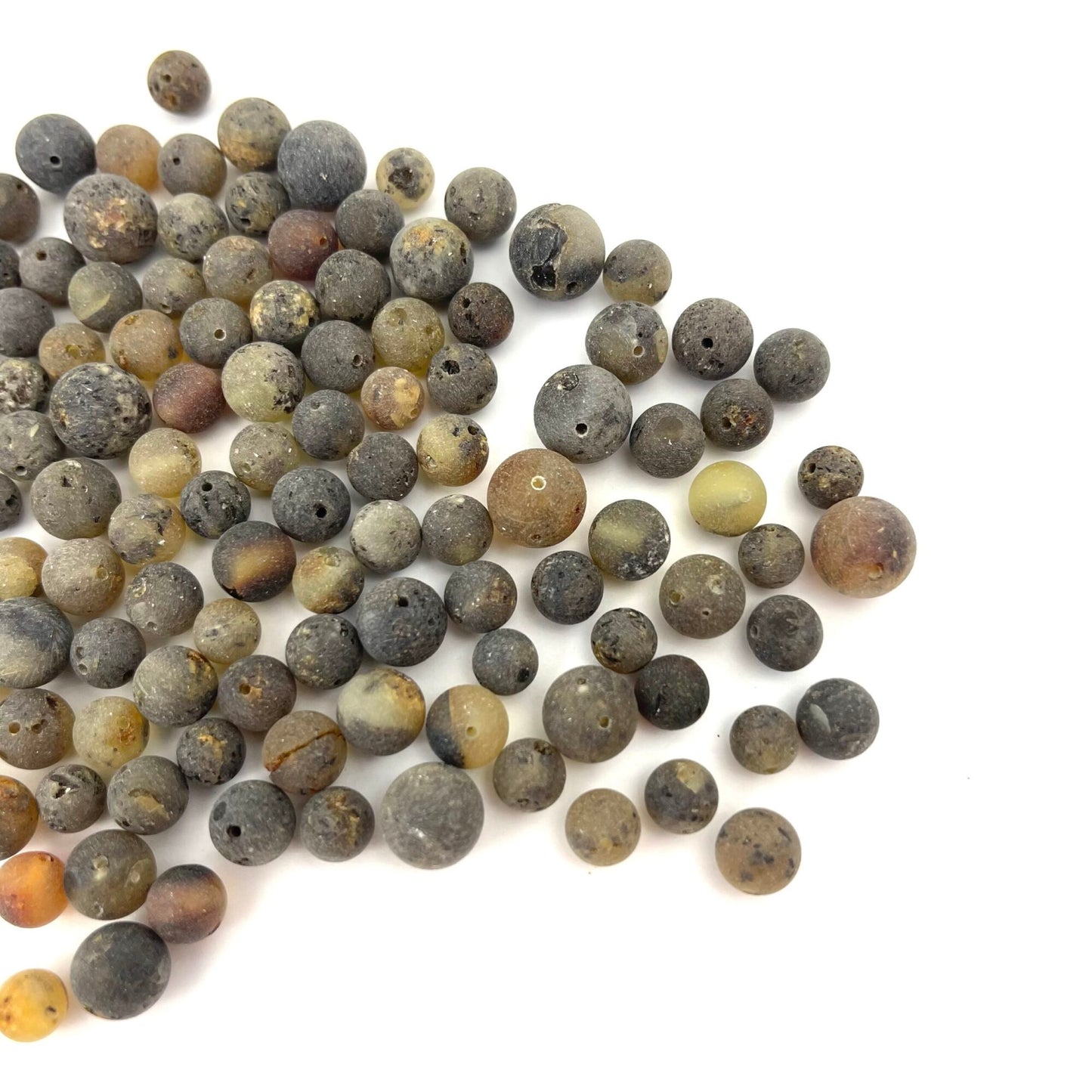 Loose Raw Baroque 8-10 mm Green Color Beads, Drilled, 50g