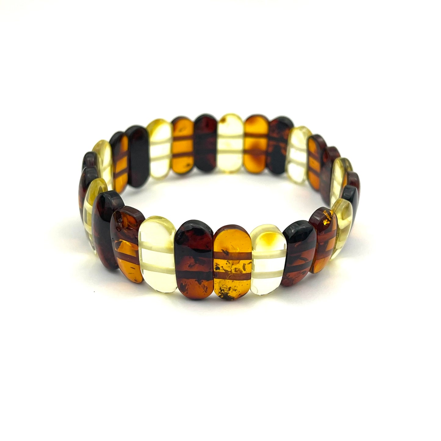 Polished Massive Rectangle Beads Multicolor Bracelet