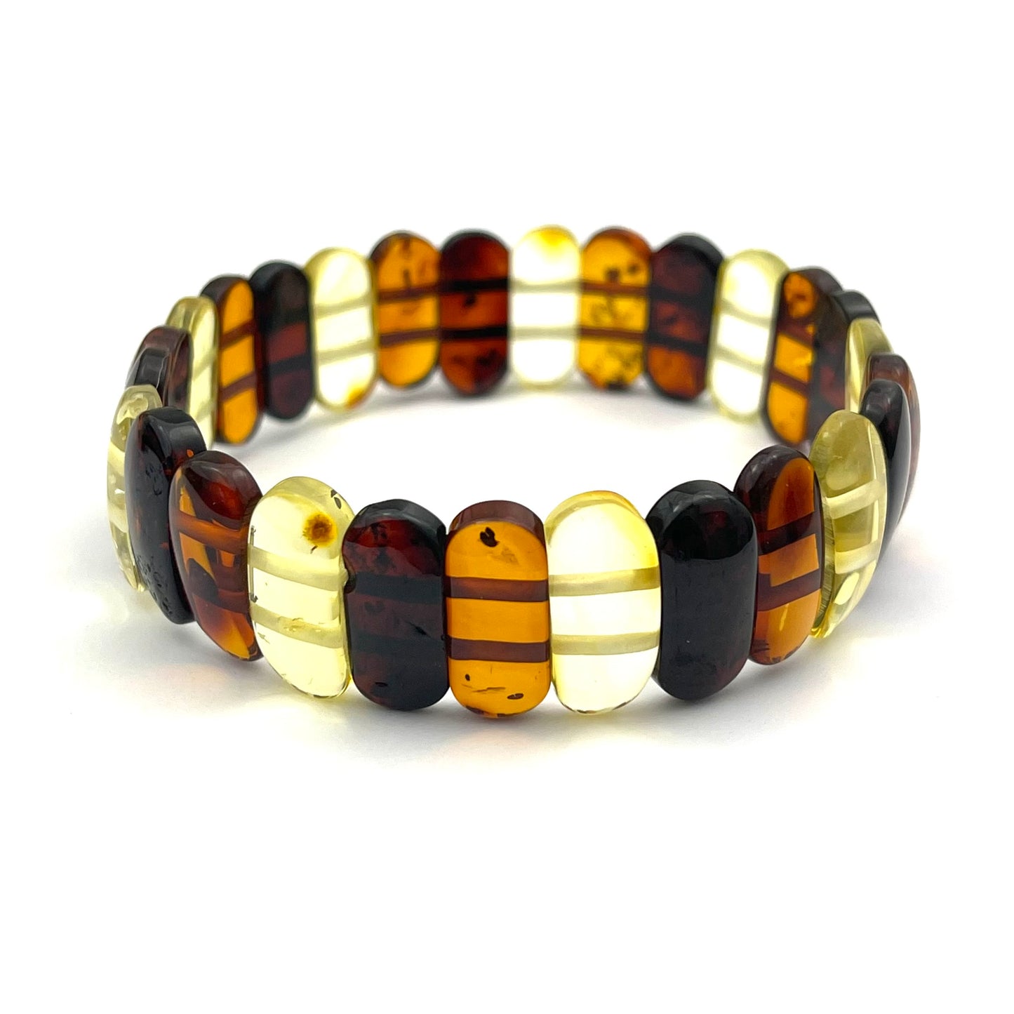 Polished Massive Rectangle Beads Multicolor Bracelet