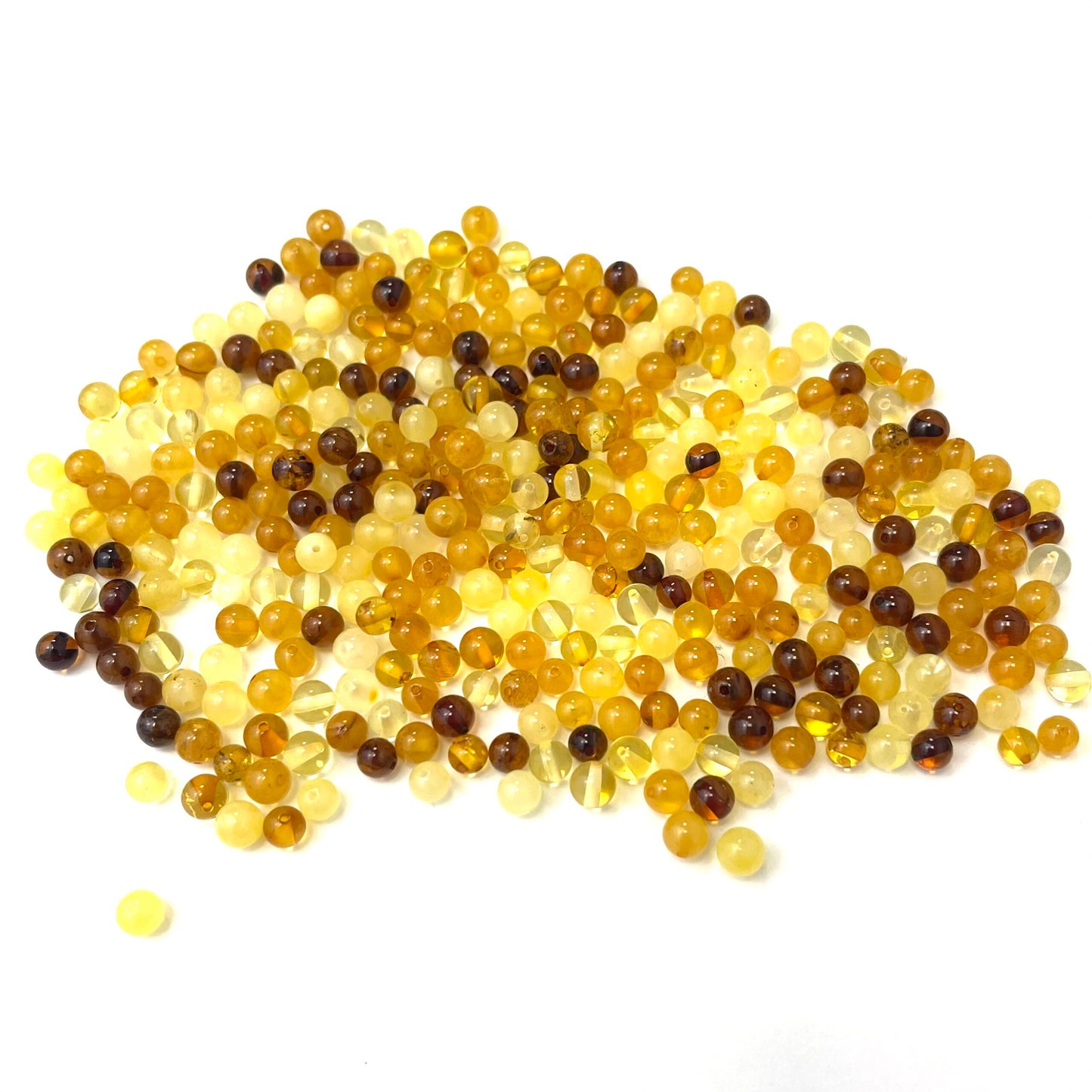 Loose Polished Perfect Round Multicolor Beads, Drilled, 50g