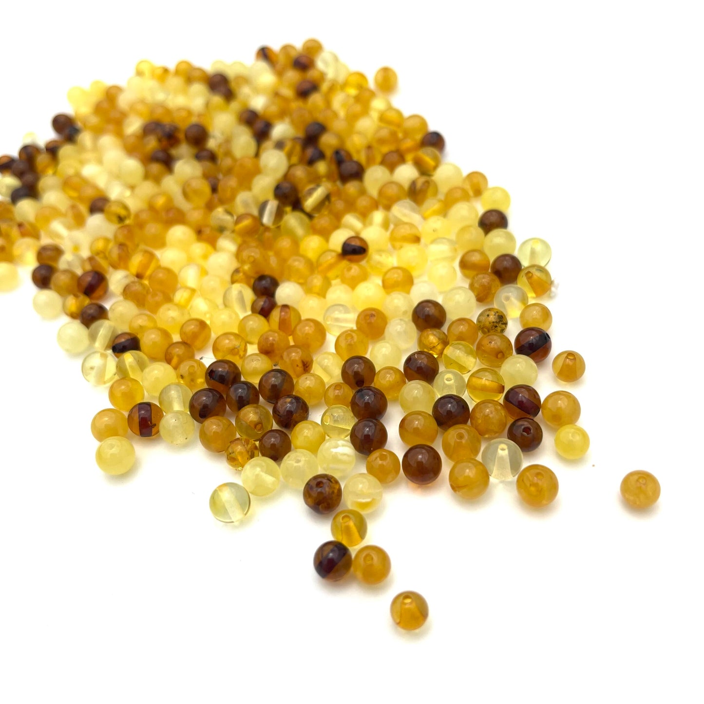 Loose Polished Perfect Round Multicolor Beads, Drilled, 50g