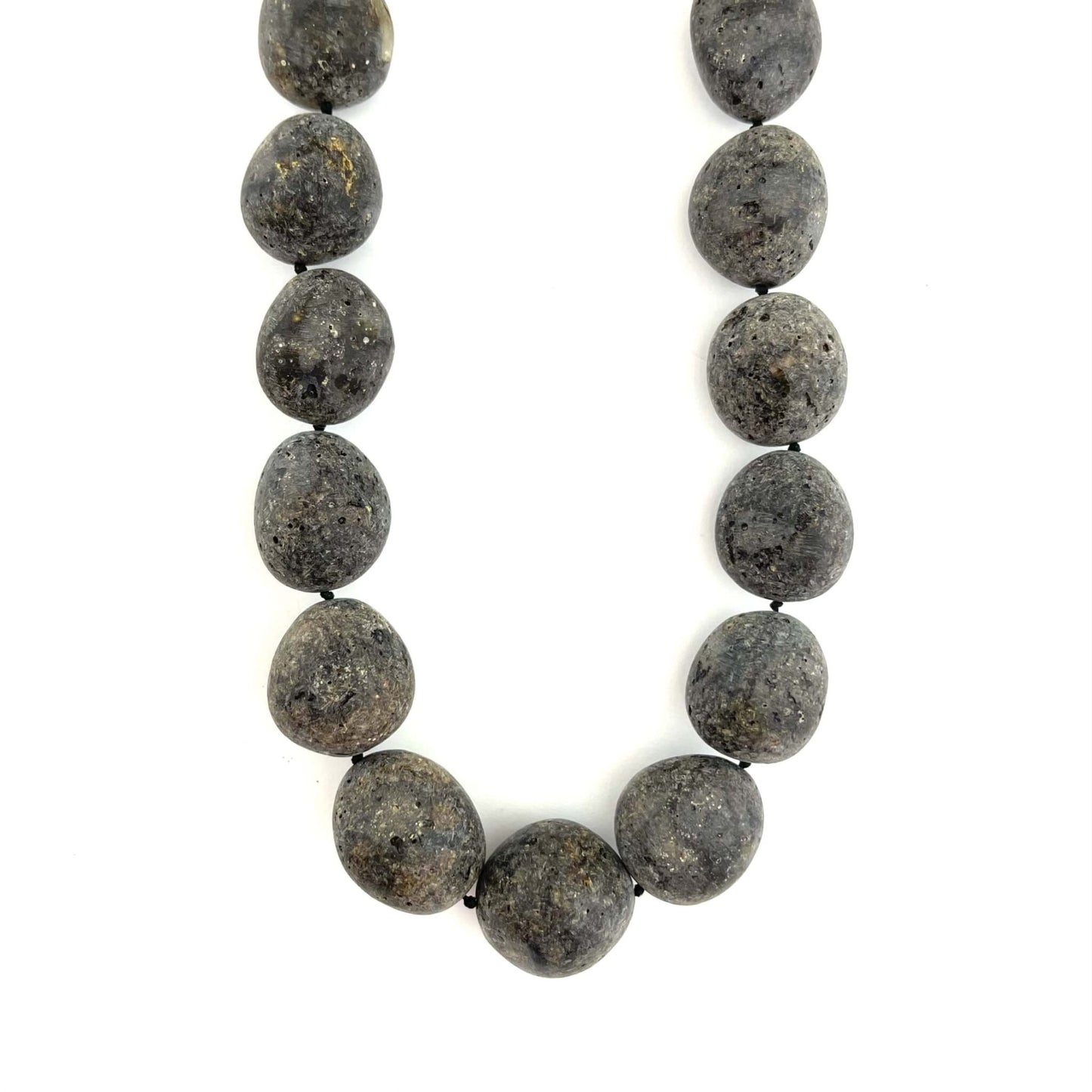 Raw Massive Oval Beads Green Color Necklace