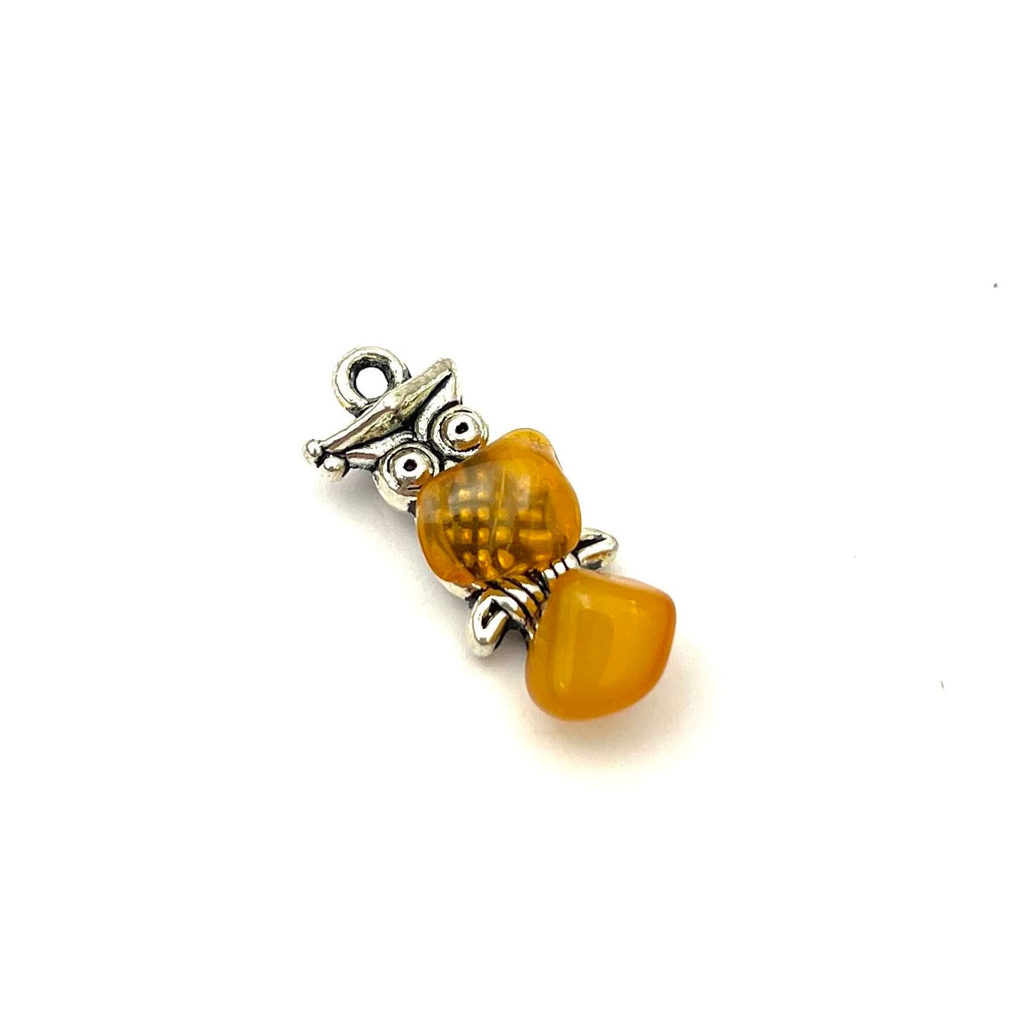 Polished Owl Shape Honey Color Amber Pendant