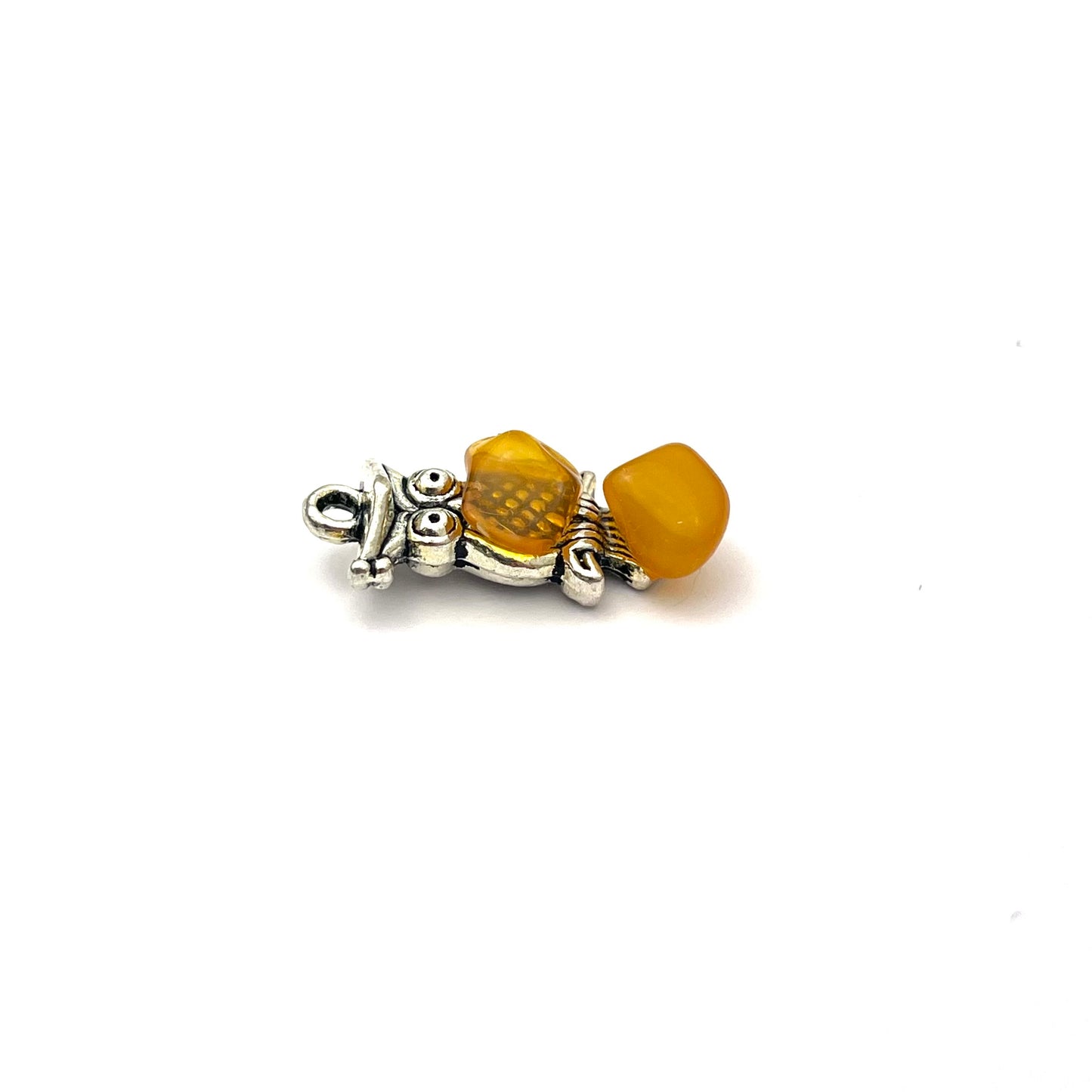 Polished Owl Shape Honey Color Amber Pendant