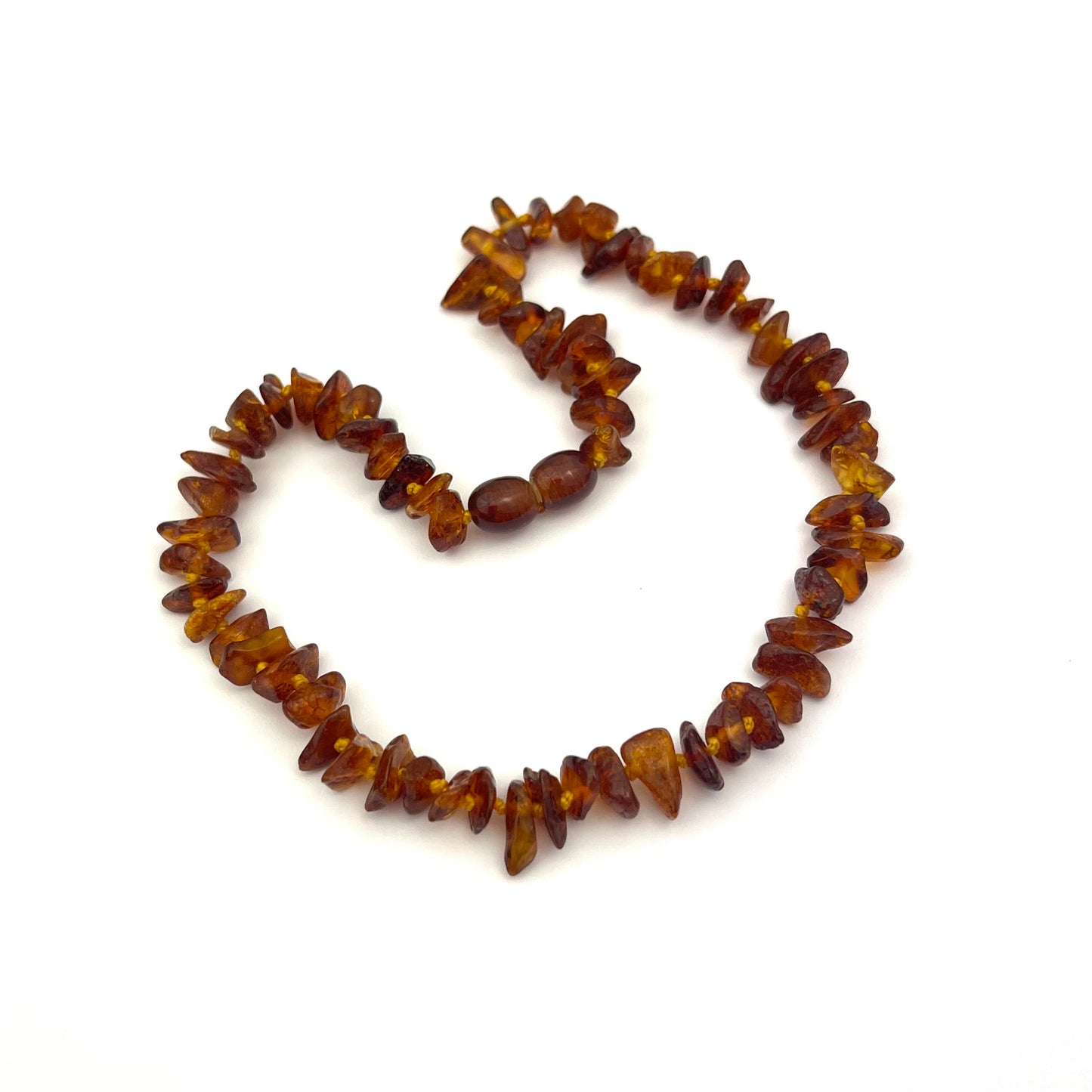 Polished Kids Chips Beads Cognac Color Necklace