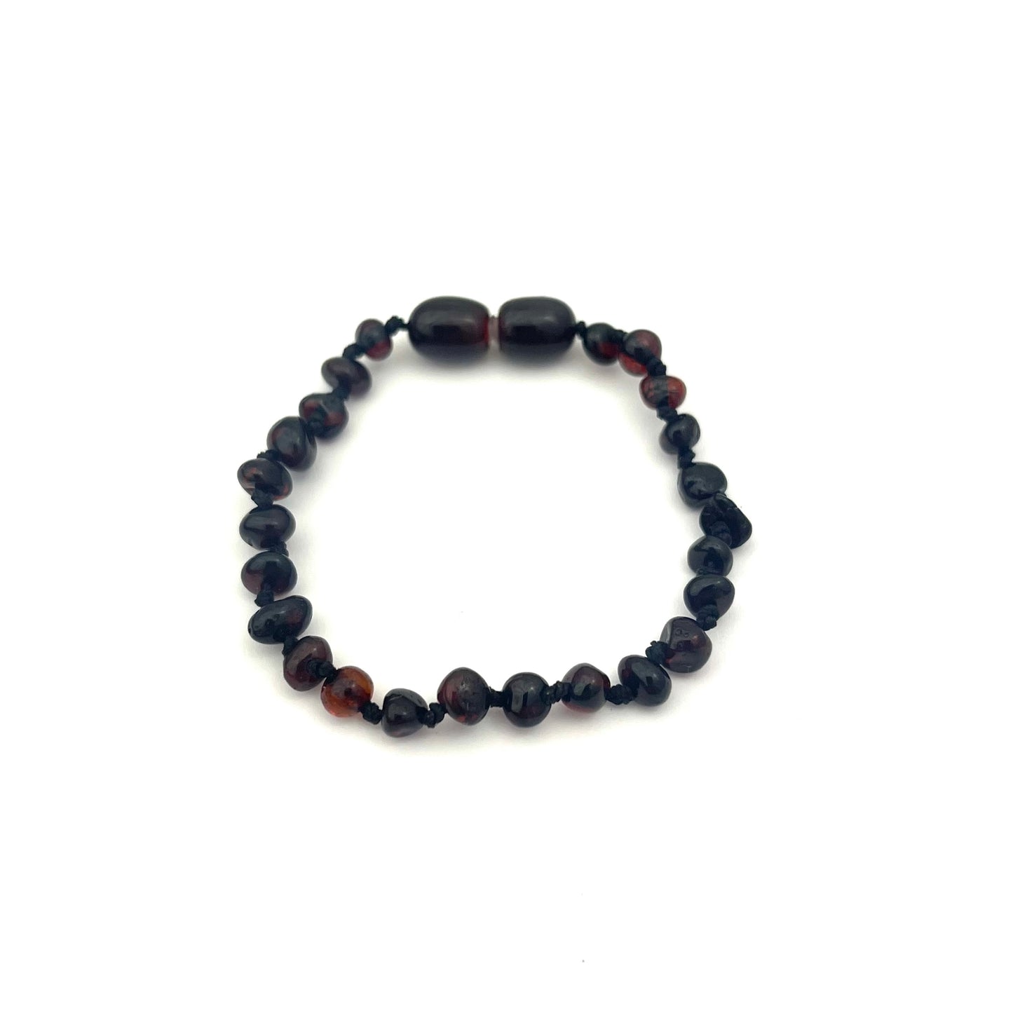 Polished Kids Semi Rounded Beads Cherry Color Bracelet