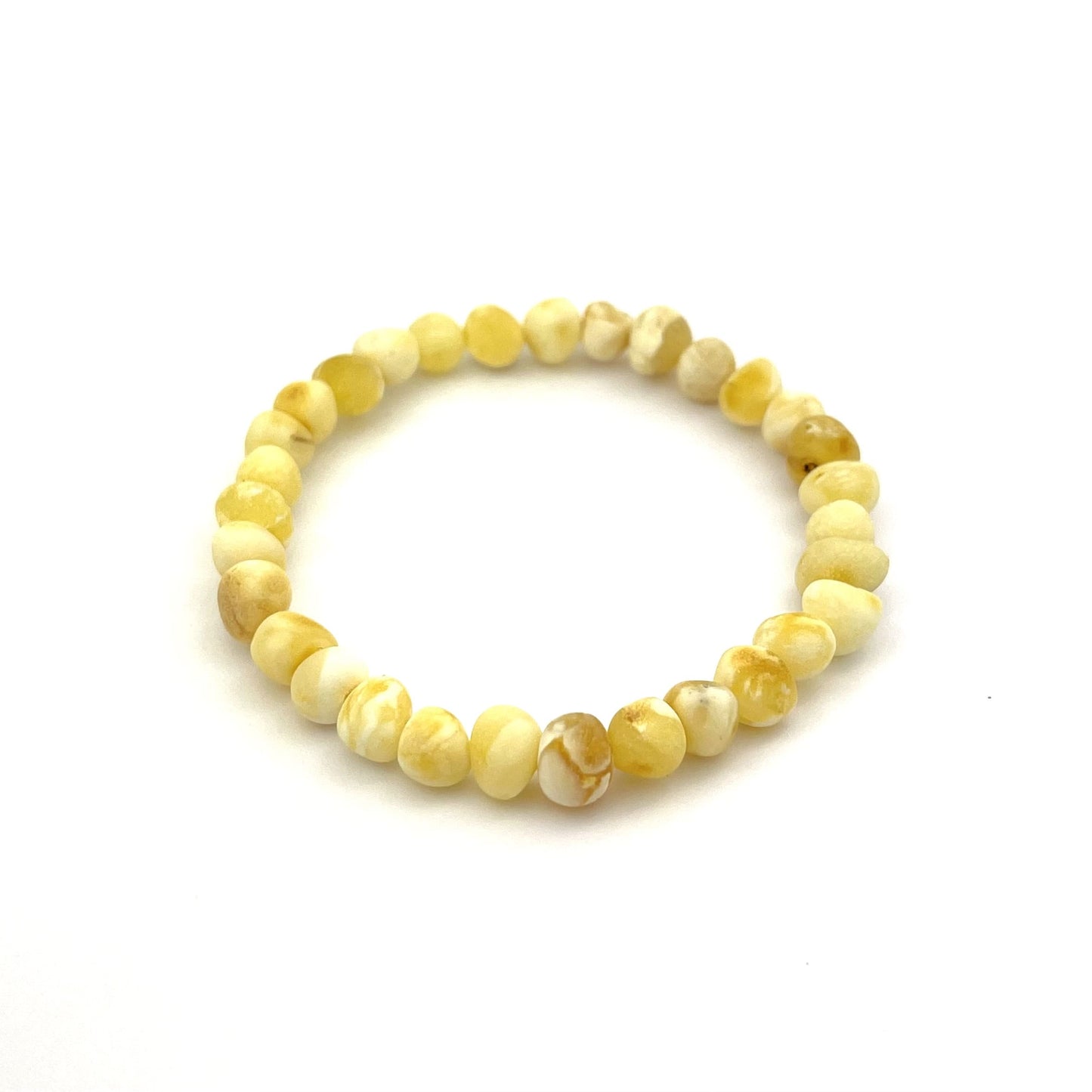 Raw Baroque Amber Beads Butter Color Bracelet