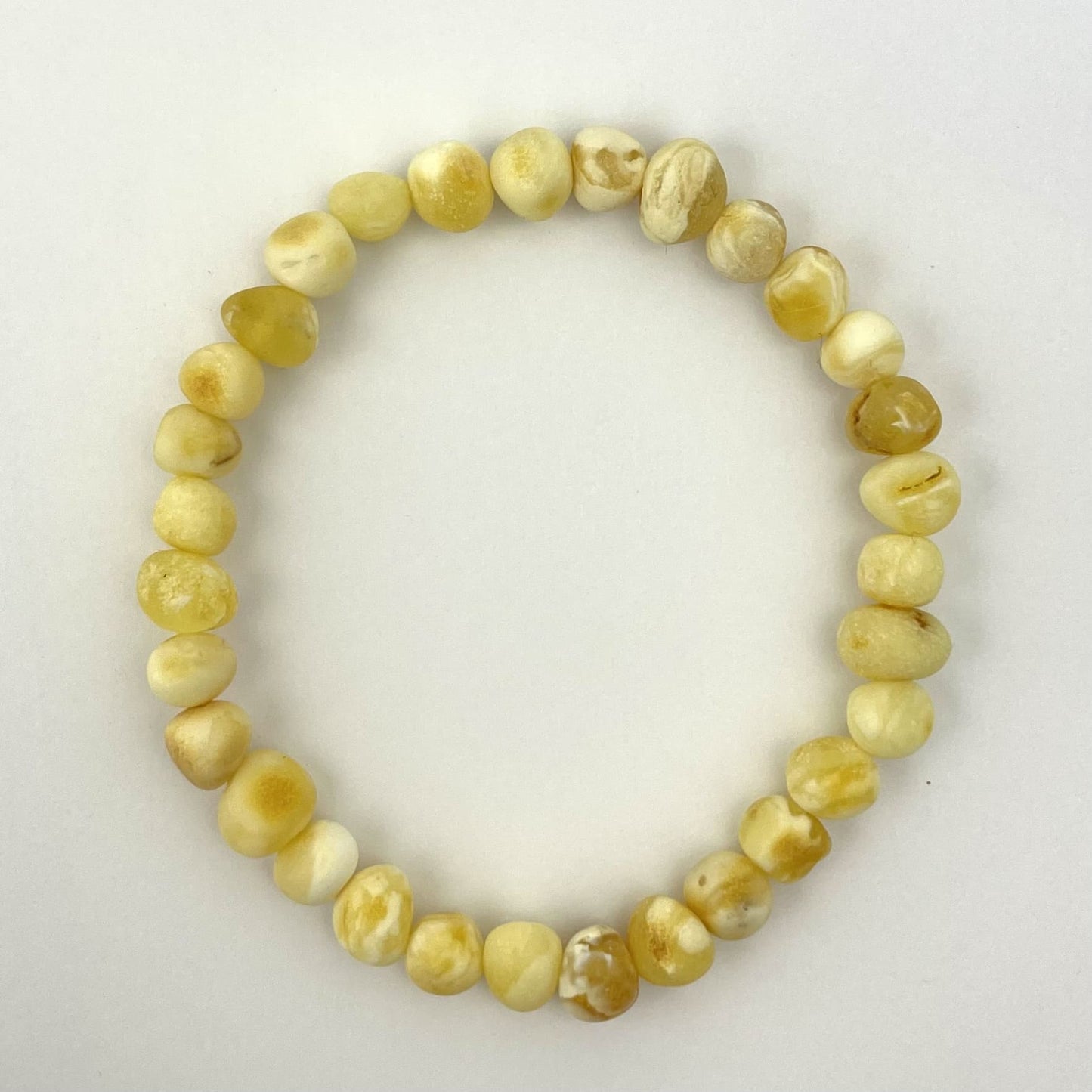 Raw Baroque Amber Beads Butter Color Bracelet