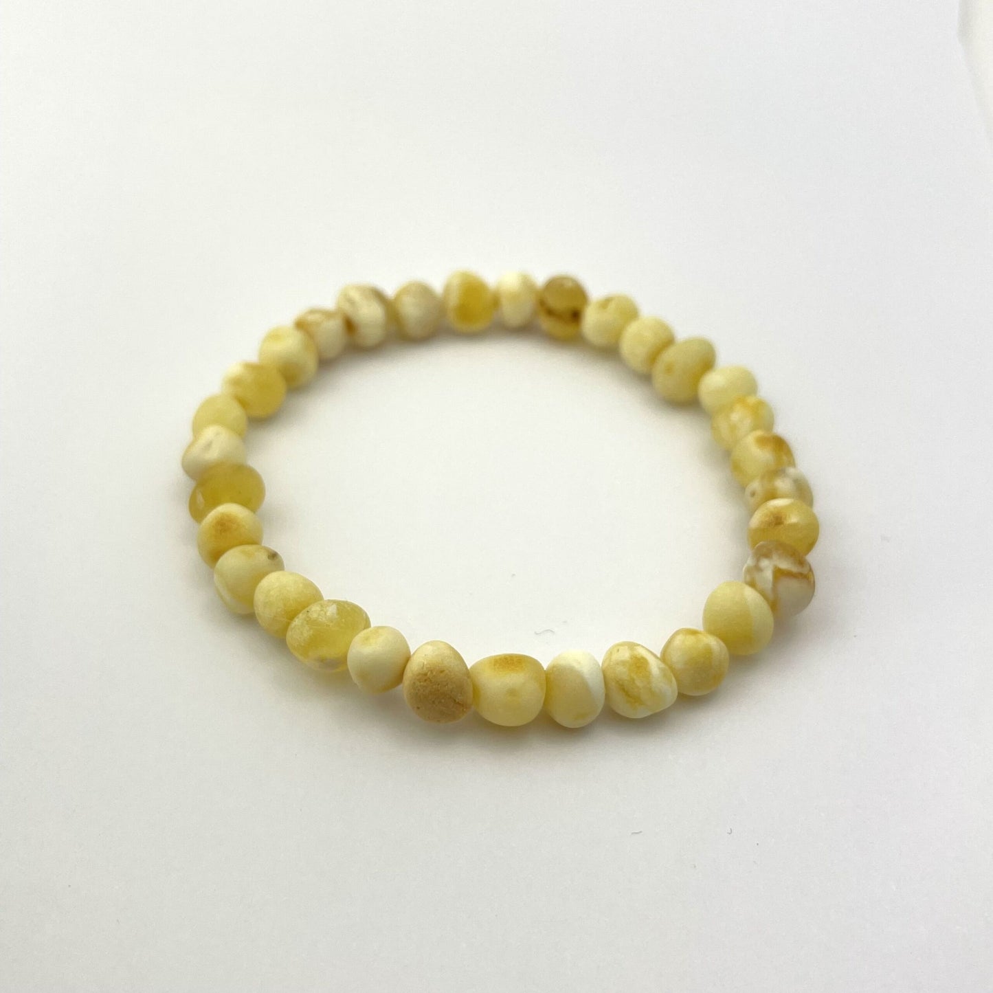 Raw Baroque Amber Beads Butter Color Bracelet