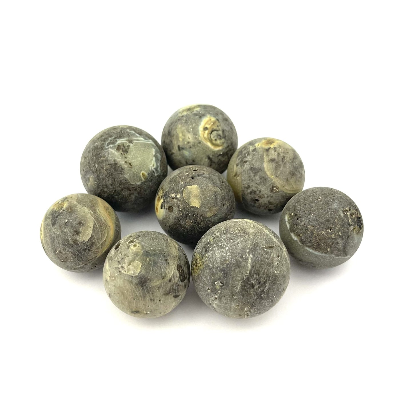 Loose Raw Perfect Round Green Amber Beads, Not Drilled, 50g