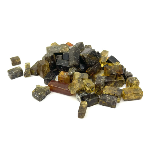 Loose Polished Square Multicolor Beads, Not Drilled, 100g