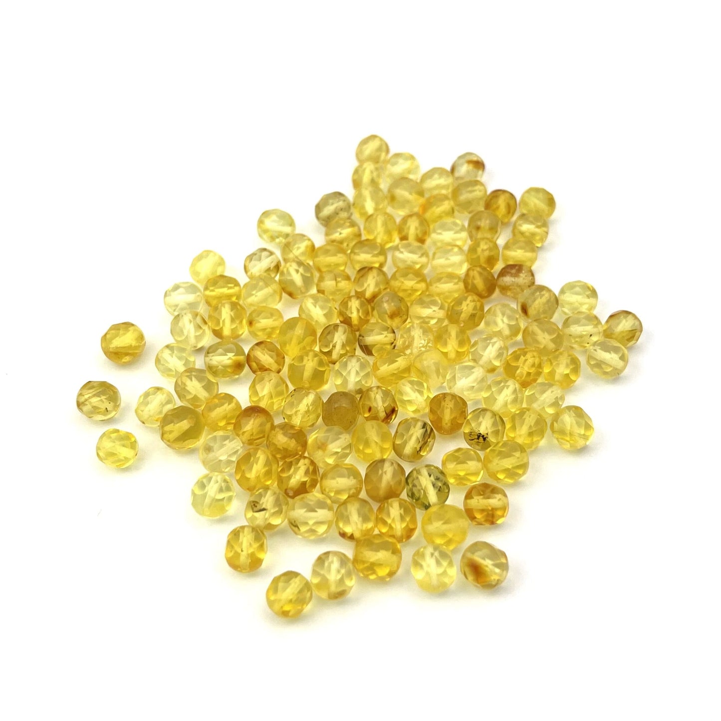 Loose Polished Faceted Honey Color Beads, Not Drilled, 20g