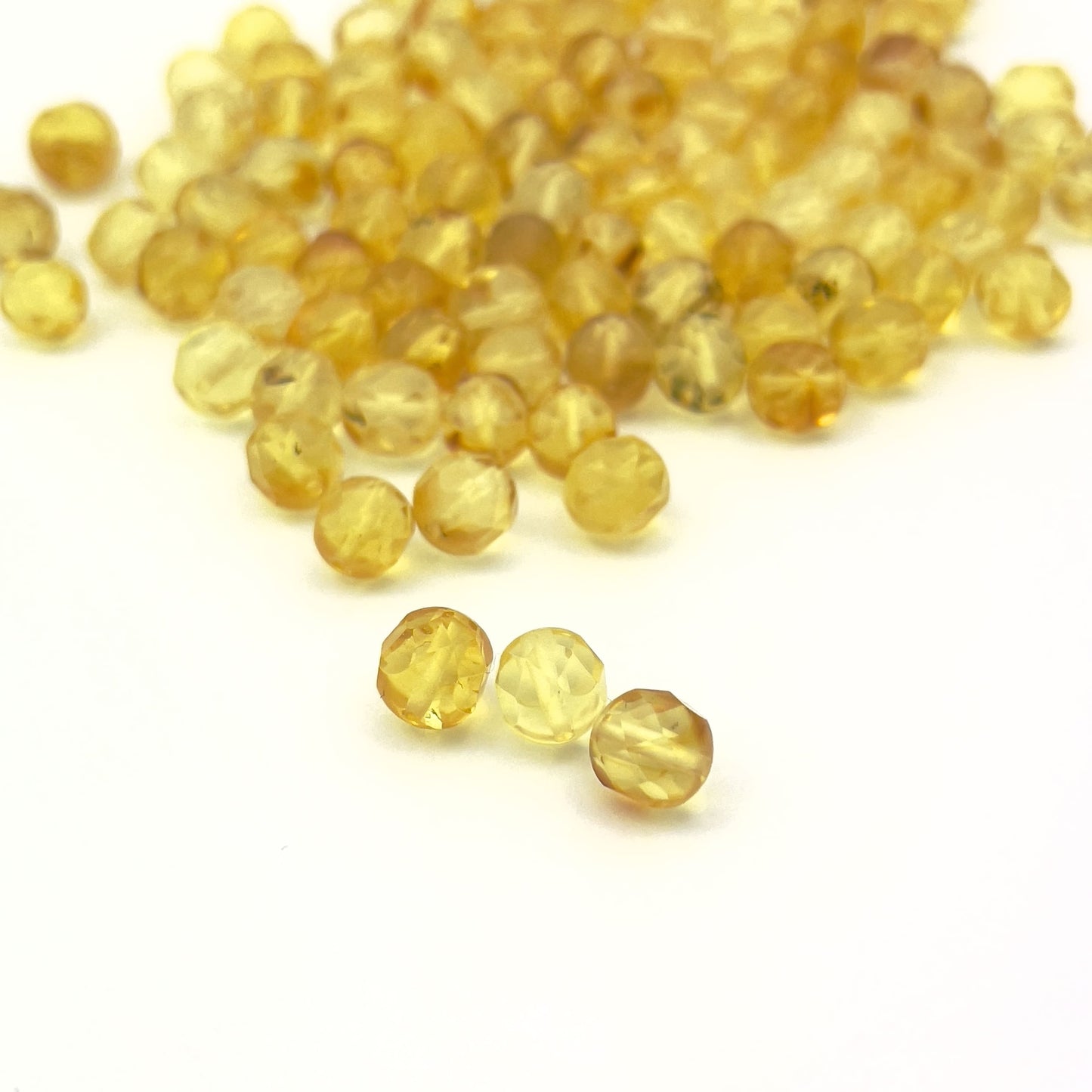 Loose Polished Faceted Honey Color Beads, Not Drilled, 20g