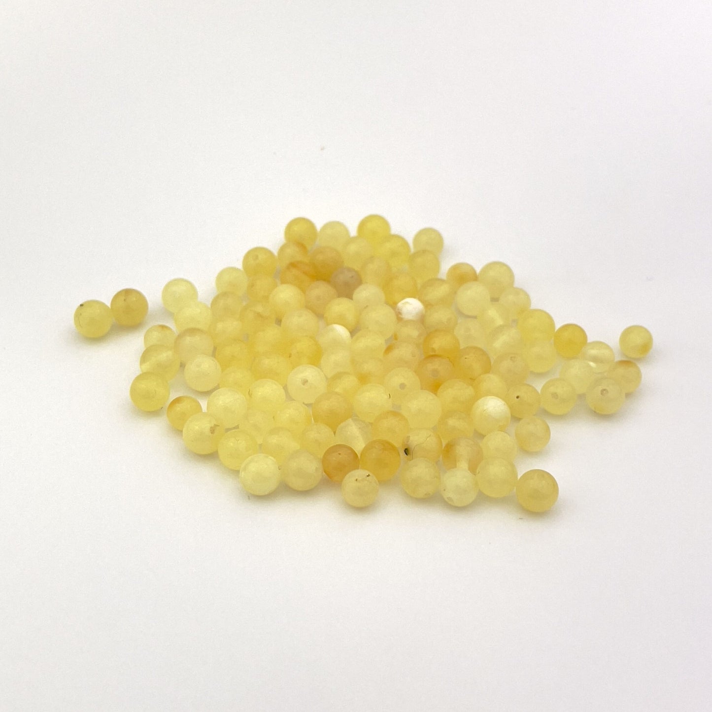 Loose Polished Perfect Round Dark Honey and Butter Beads, Drilled, 50g