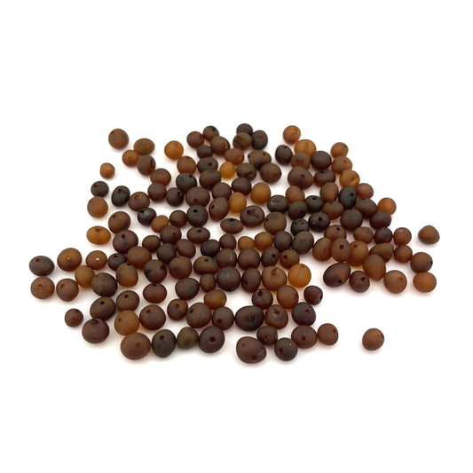 Loose Raw Baroque Cognac Beads, Drilled, 100g