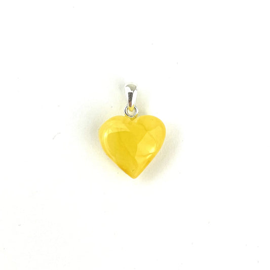 Polished Butter Color Heart Silver Pendant