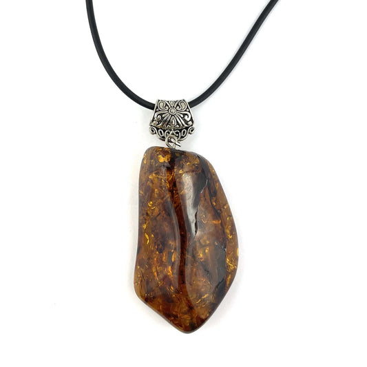 Polished Massive Natural Shaped Cognac Color Necklace