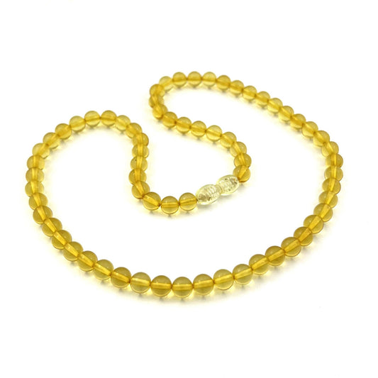 Polished Perfect Round Beads Honey Color Necklace
