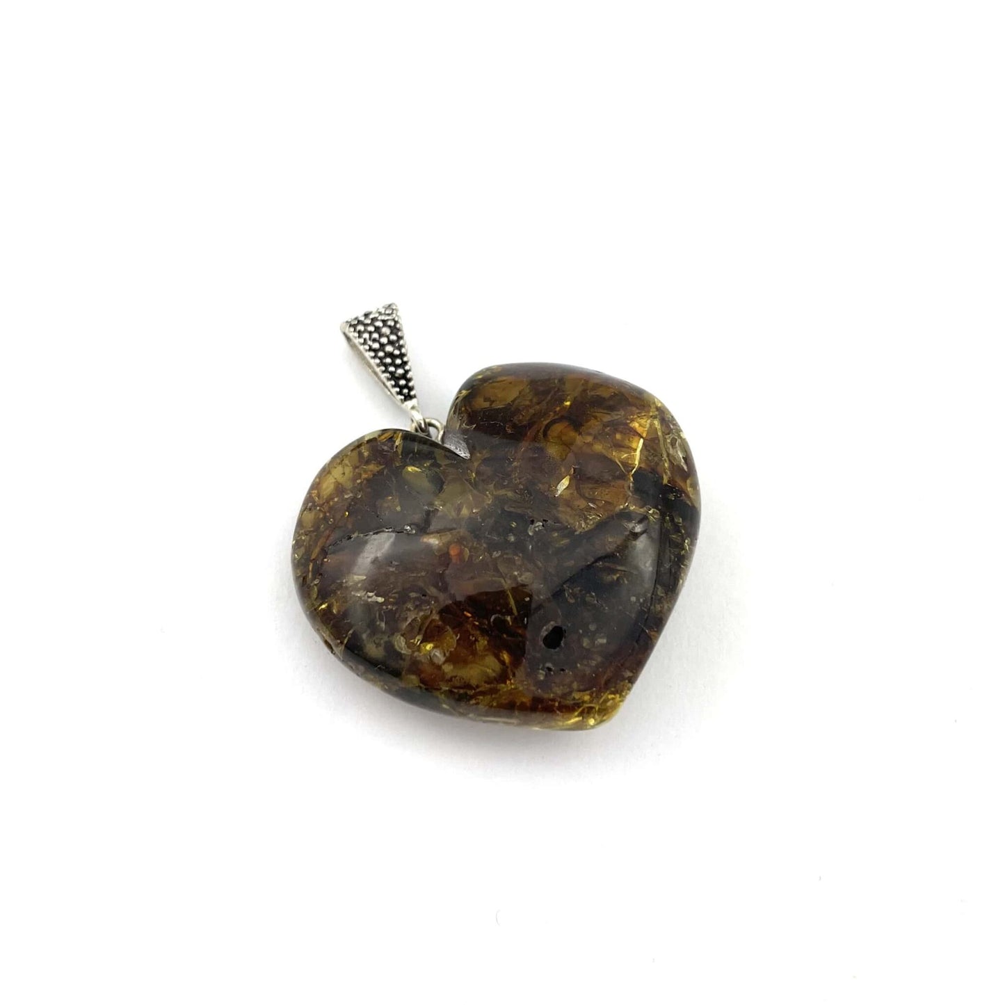 Polished Heart Shaped Green Color Pendant