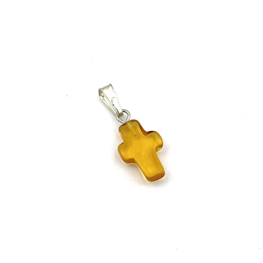 Polished Honey Color Pendant Cross