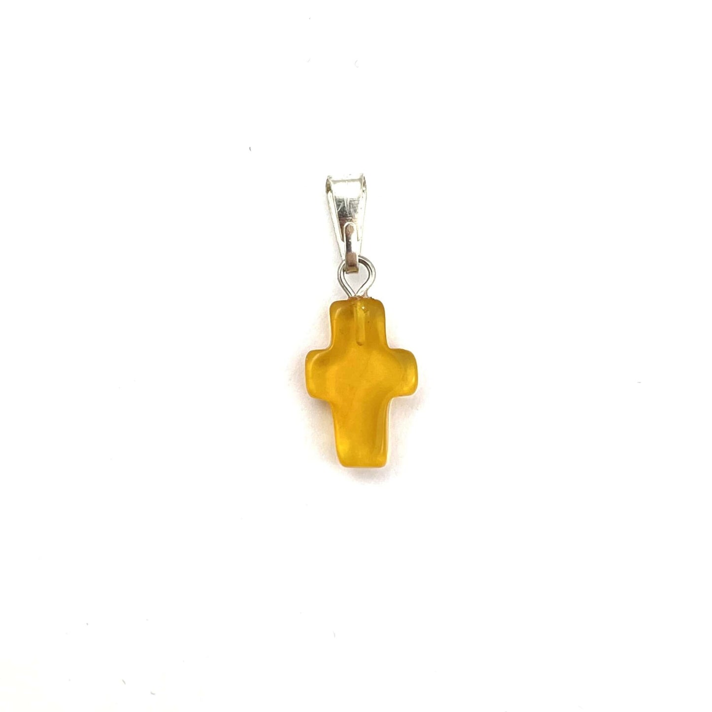 Polished Honey Color Pendant Cross
