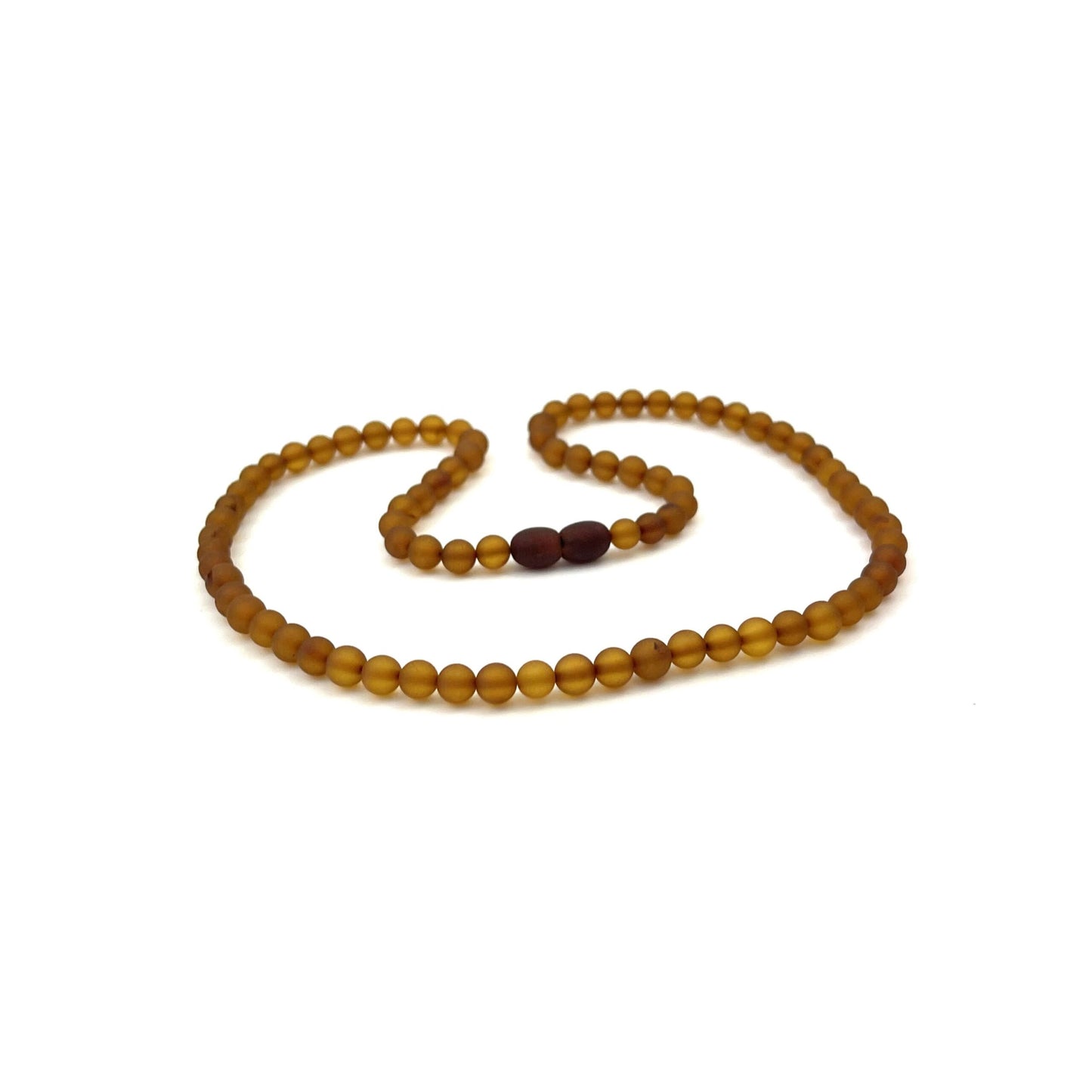 Raw Perfect Round Beads Cognac Necklace