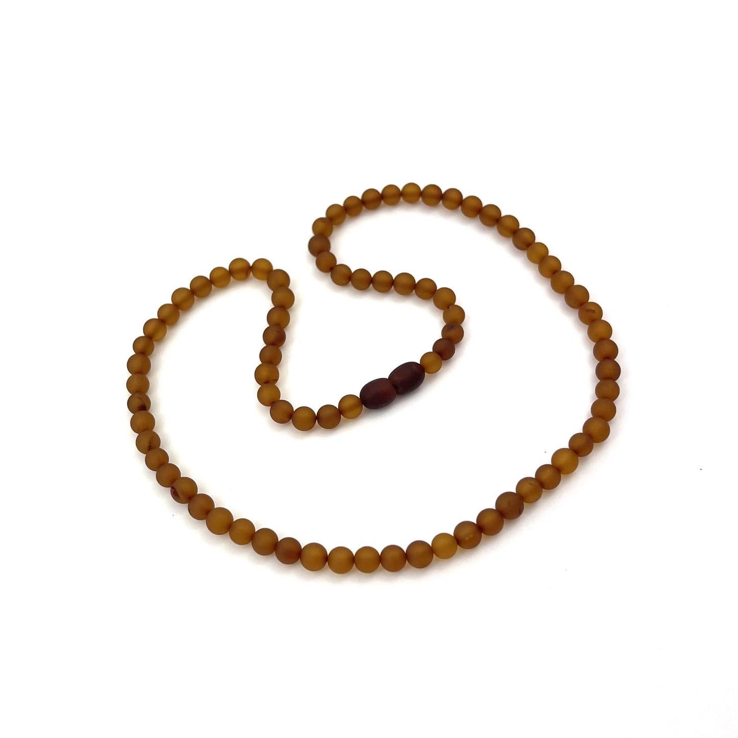 Raw Perfect Round Beads Cognac Necklace