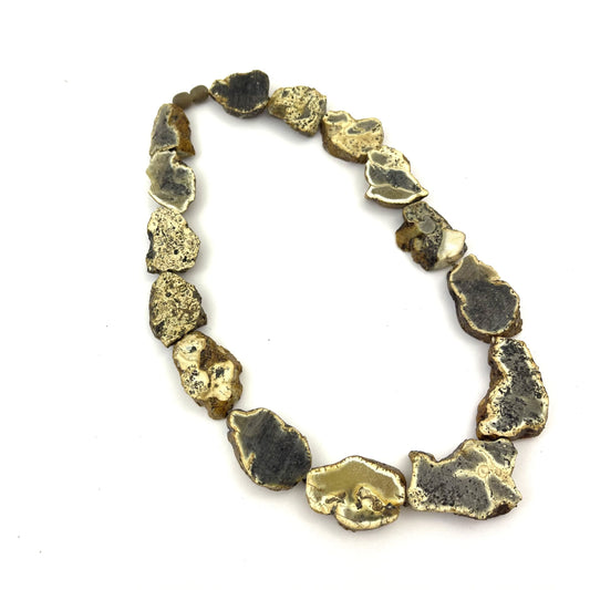 Raw Natural Shape Amber Beads Green Color Necklace