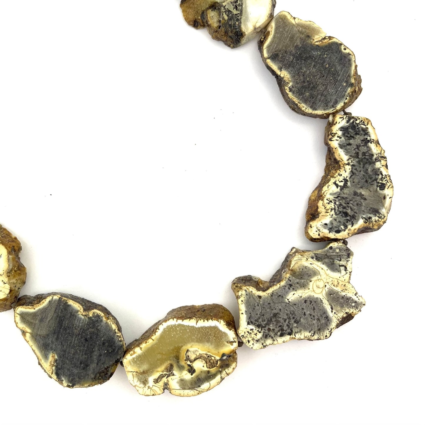 Raw Natural Shape Amber Beads Green Color Necklace