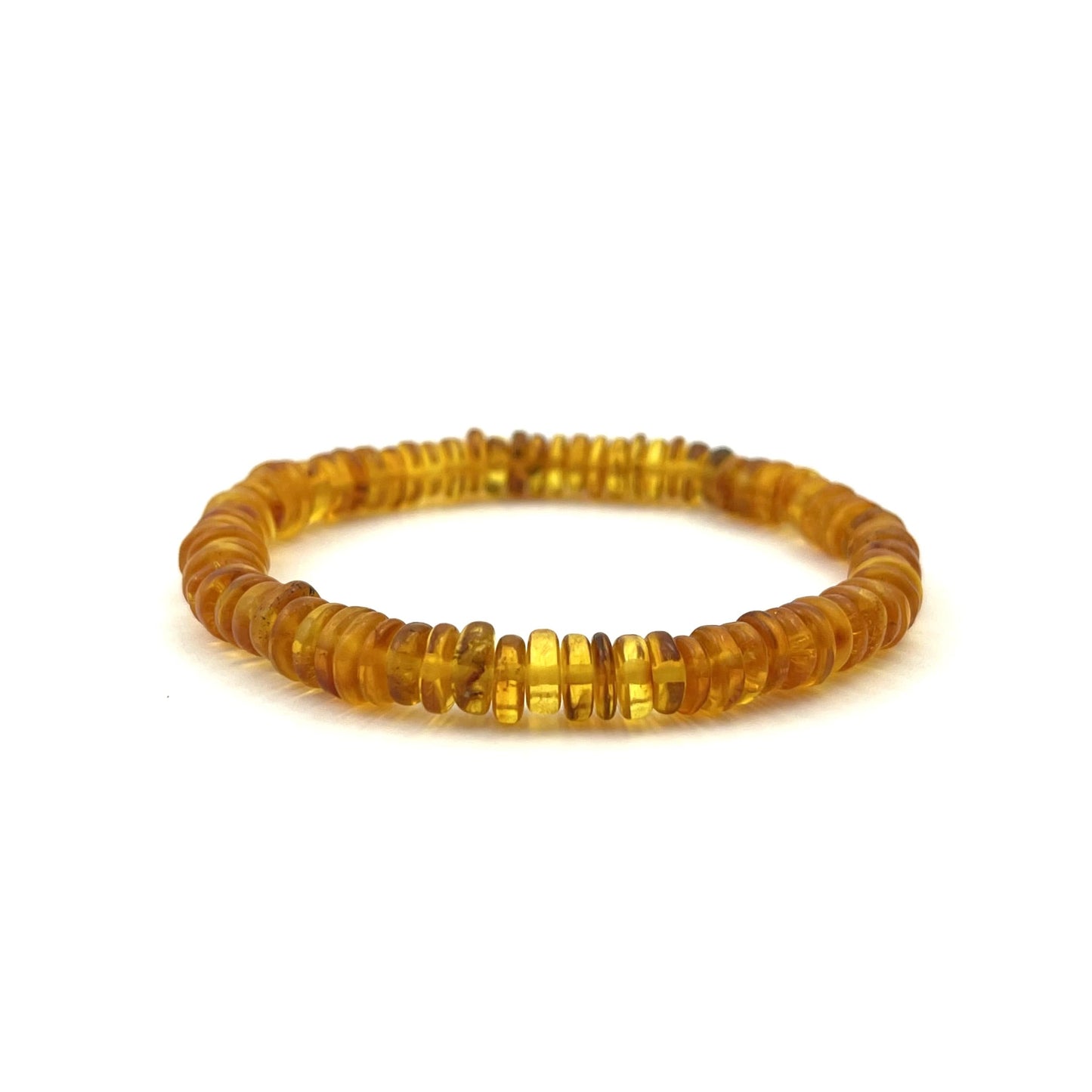 Polished Flat Round Beads Honey Bracelet