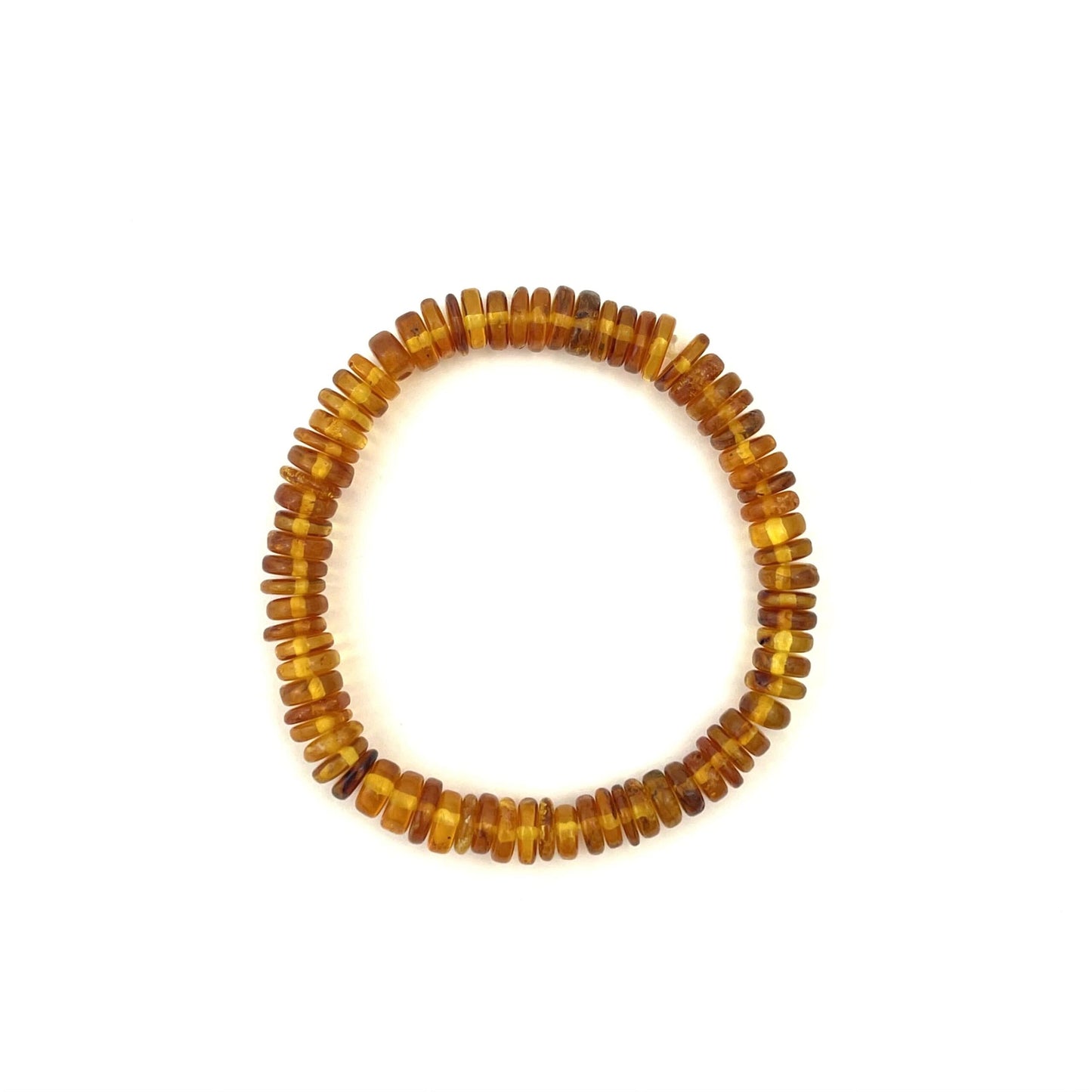 Polished Flat Round Beads Honey Bracelet