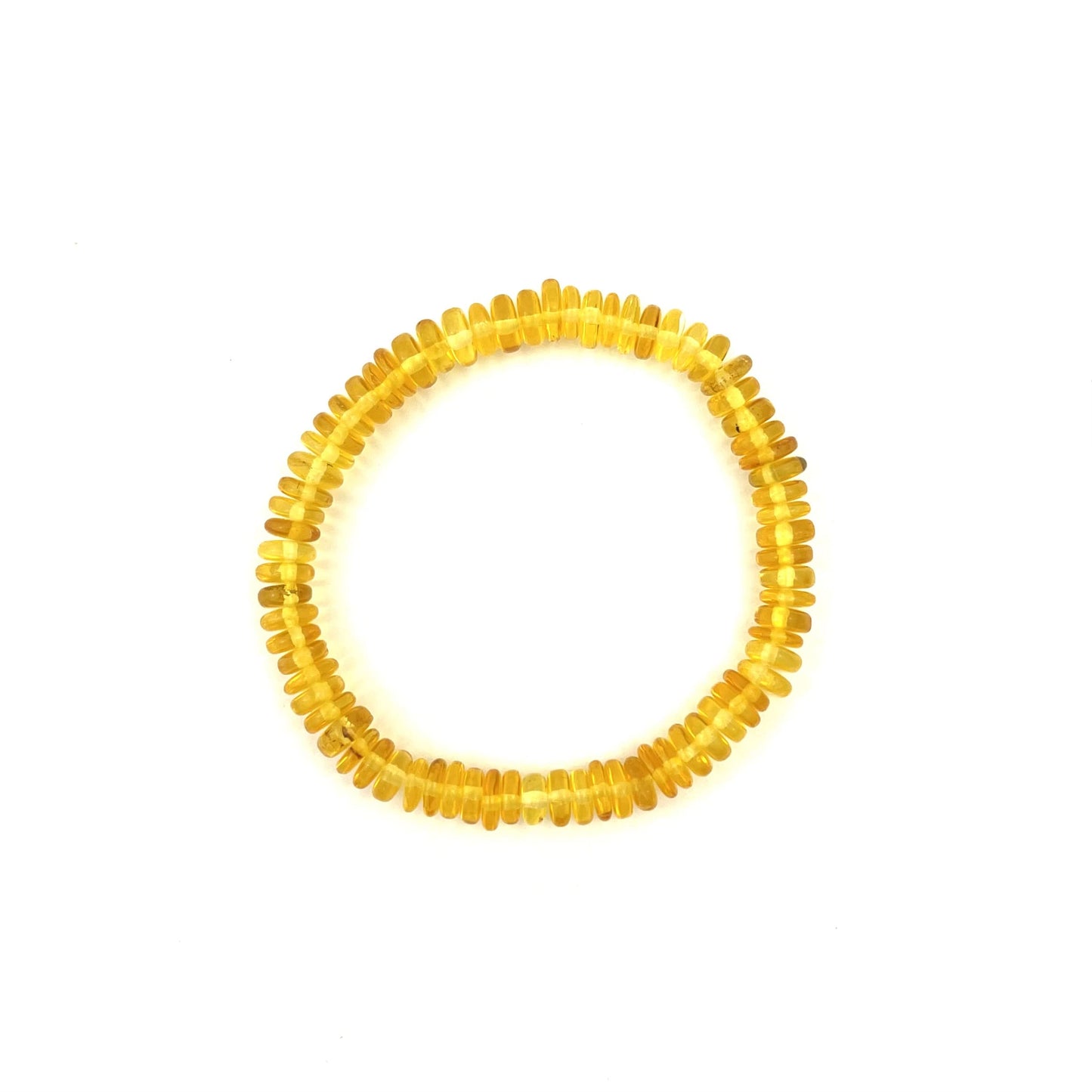 Polished Flat Round Beads Lemon Color Bracelet