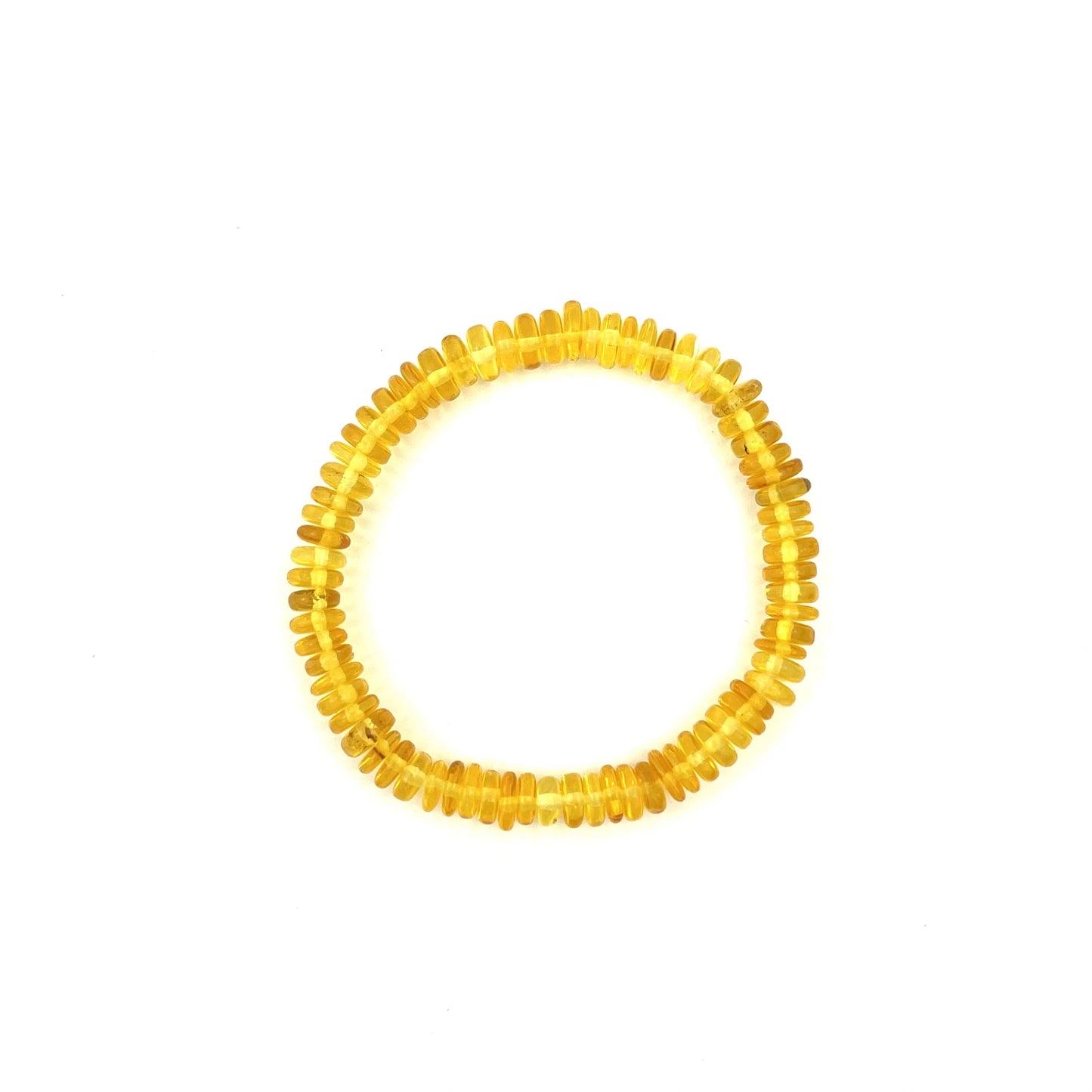 Polished Flat Round Beads Lemon Color Bracelet