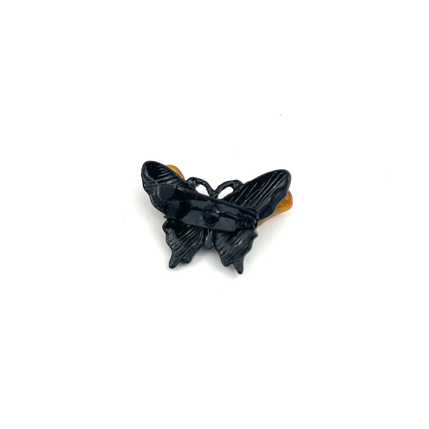 Pink Butterfly Brooch Decorated With Natural Baltic Amber Stone