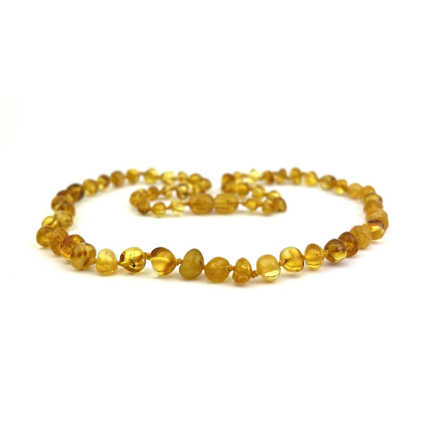Polished Baroque Beads Dark Honey Color Necklace 8mm Beads