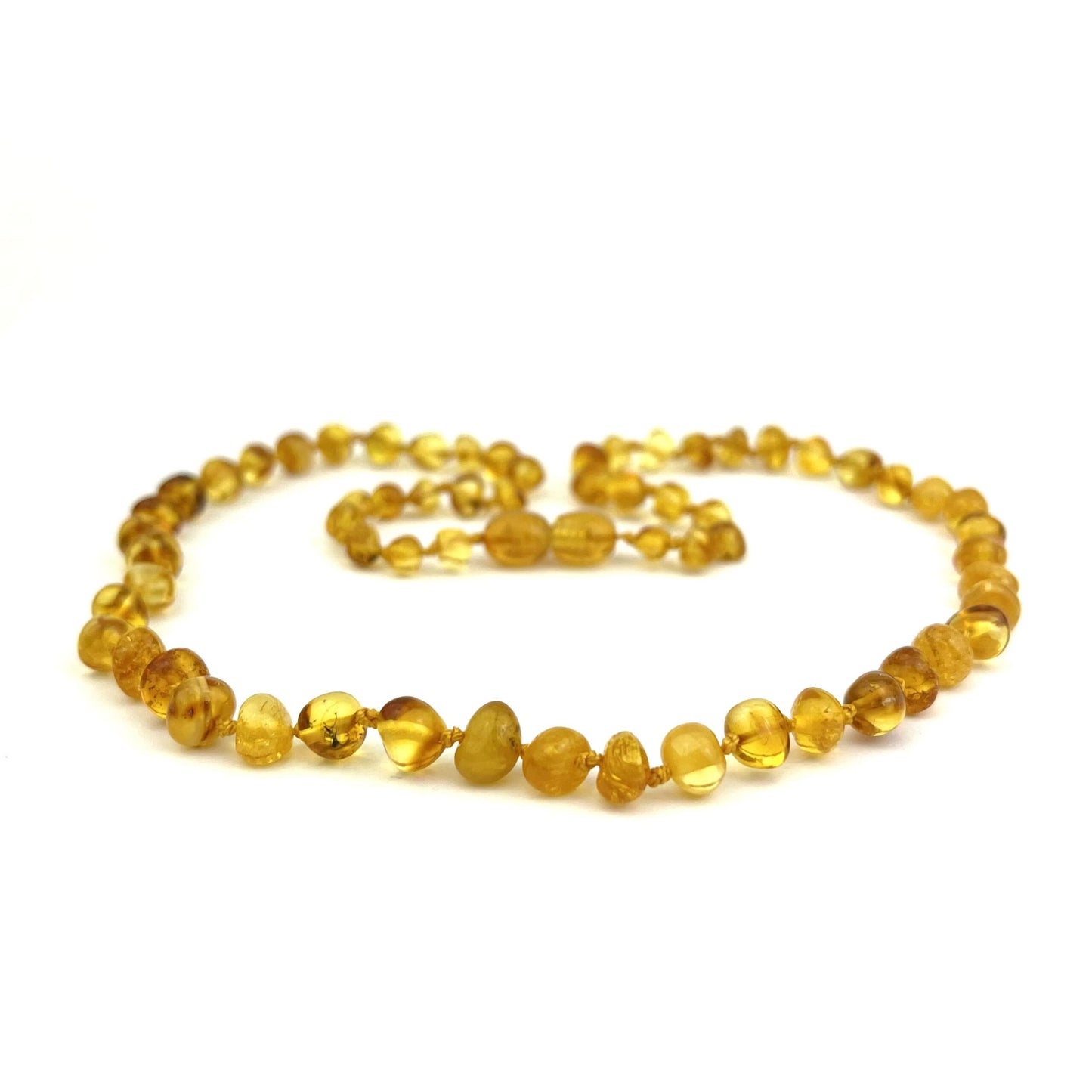 Polished Baroque Beads Dark Honey Color Necklace 8mm Beads