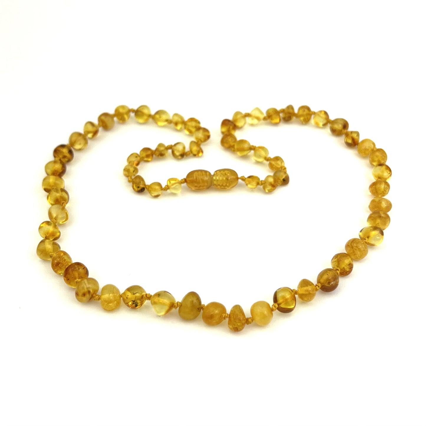 Polished Baroque Beads Dark Honey Color Necklace 8mm Beads