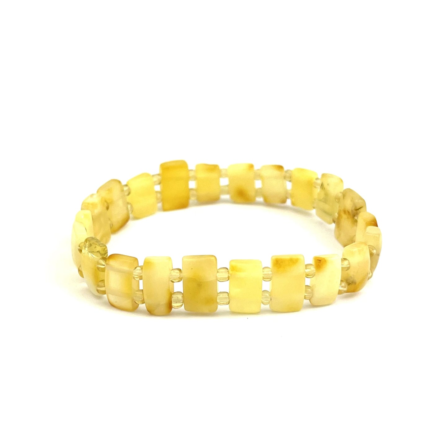 Polished Rectangle Beads Butter Color Bracelet