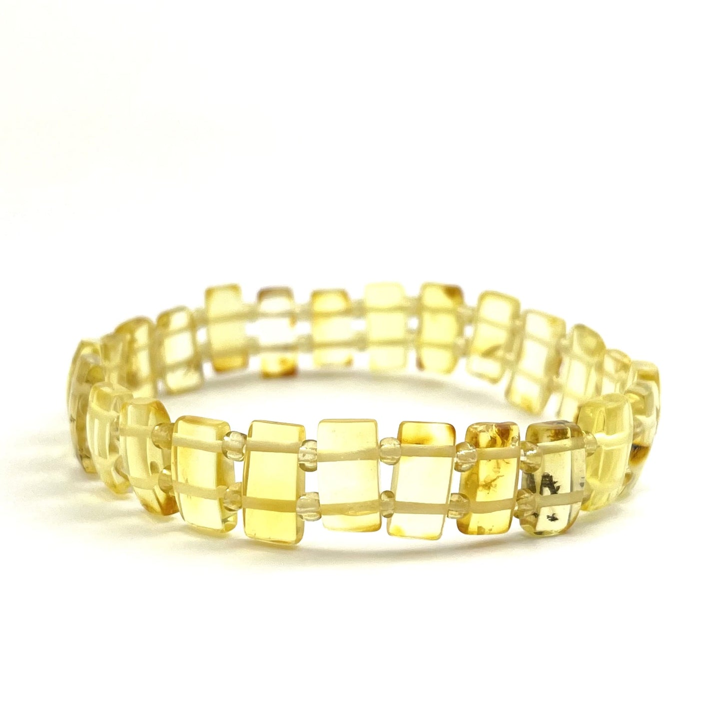 Polished Rectangle Beads Lemon Color Bracelet