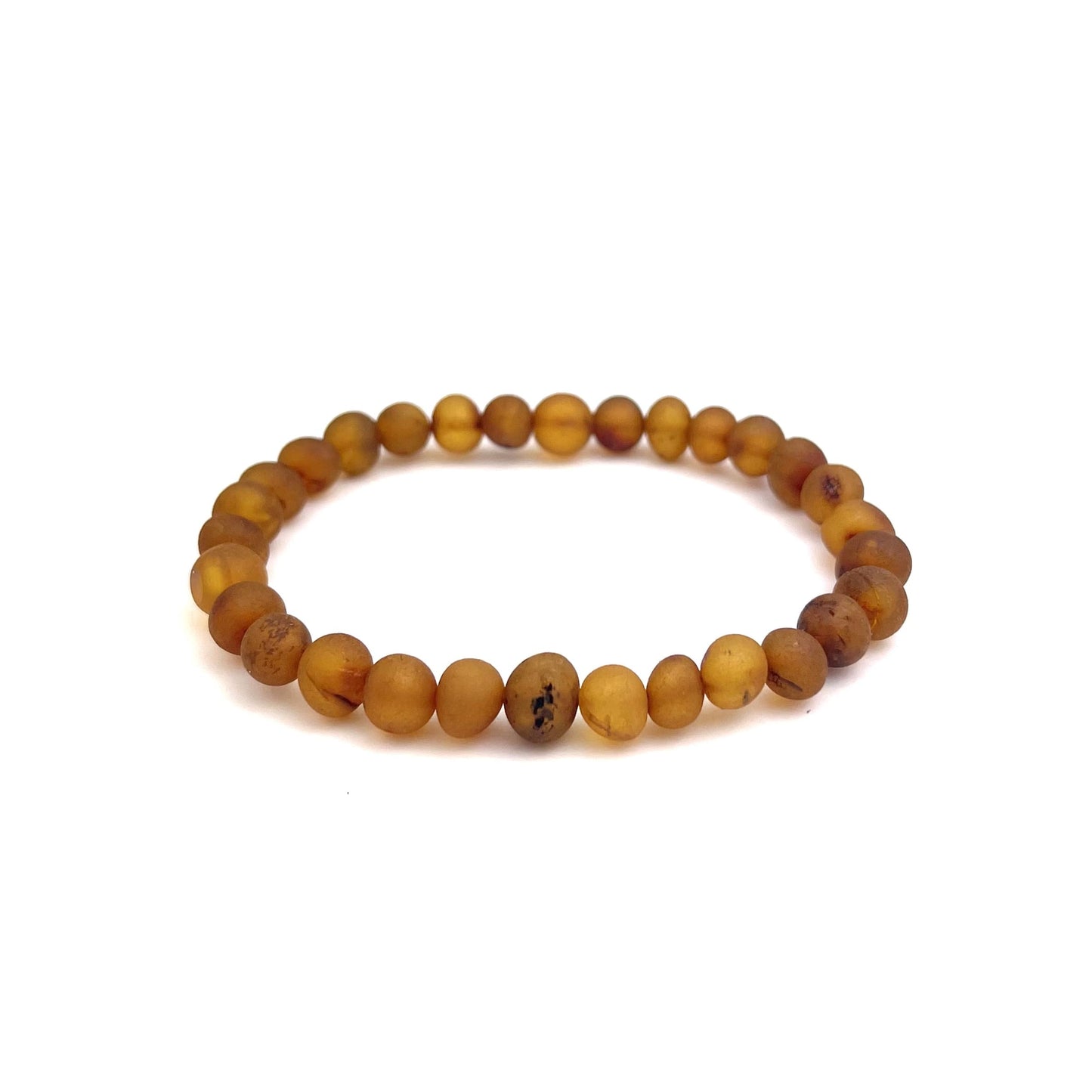 Raw Baroque Amber Beads Cognac Color Bracelet
