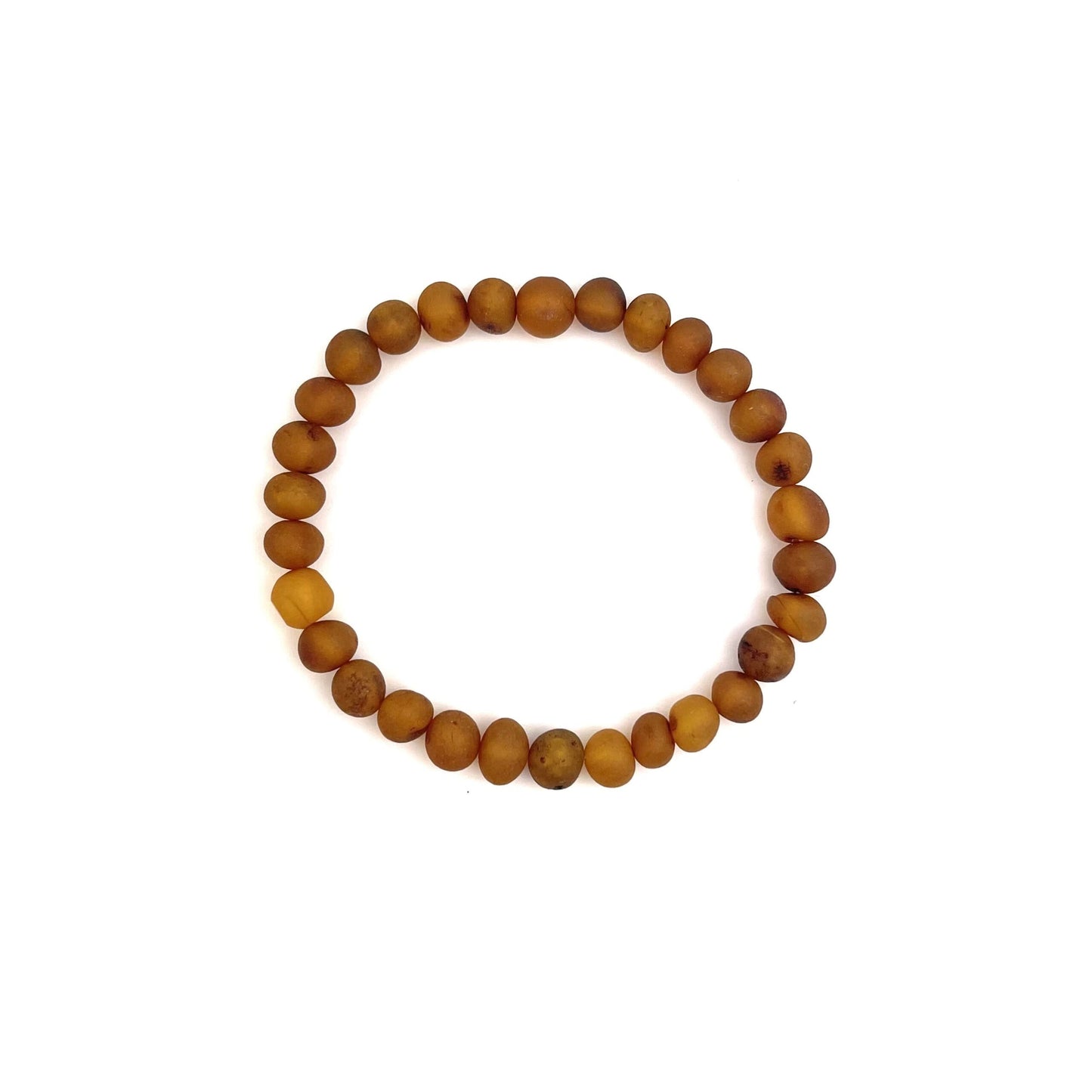 Raw Baroque Amber Beads Cognac Color Bracelet