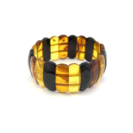 Polished Rounded Square Beads Multicolor Bracelet