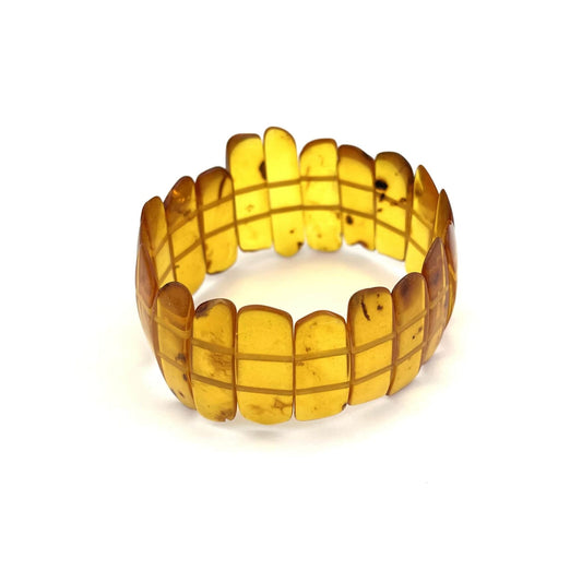 Polished Rectangle Beads Dark Honey Bracelet